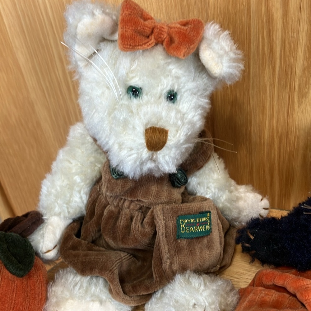 BOYD’S BEARS CATS SABRINA P. CATTERWALL WITH AUTUMN DECOR. 9” Tall - Picture 3 of 12